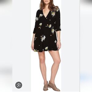 Free People- "Time On My Side" Floral Print Wrap Dress-Size Small